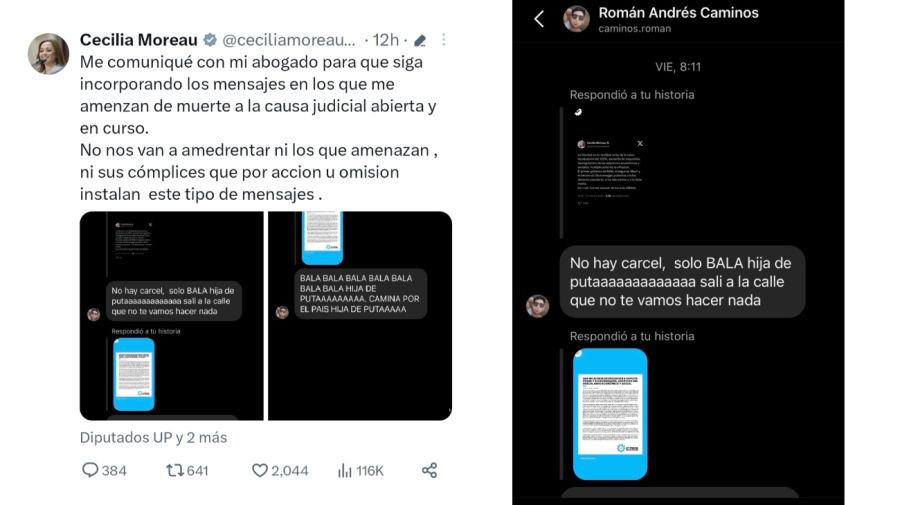 Amenazas a Cecilia Moreau