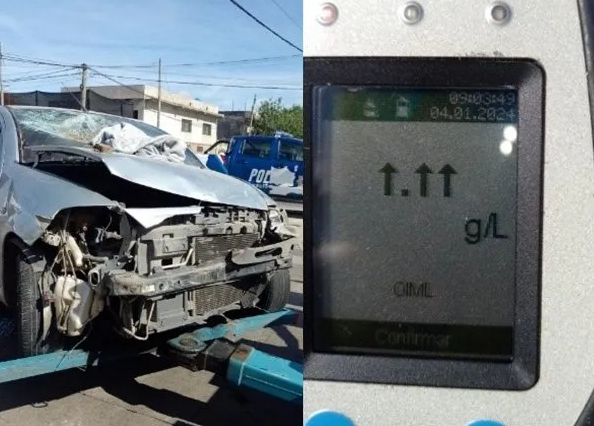 Iba manejando tan borracho que ni el alcoholímetro pudo medir el nivel de ebriedad que tenía