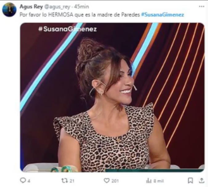 La mamá de Leandro Paredes visitó a Susana Gimenez y generó suspiros: "Lo hermosa que es" 1 dfnb0dg0
