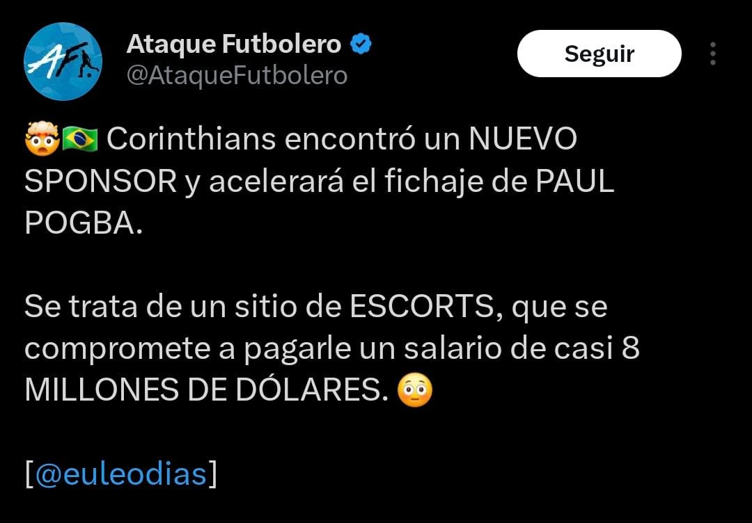 Tweet sobre Pogba