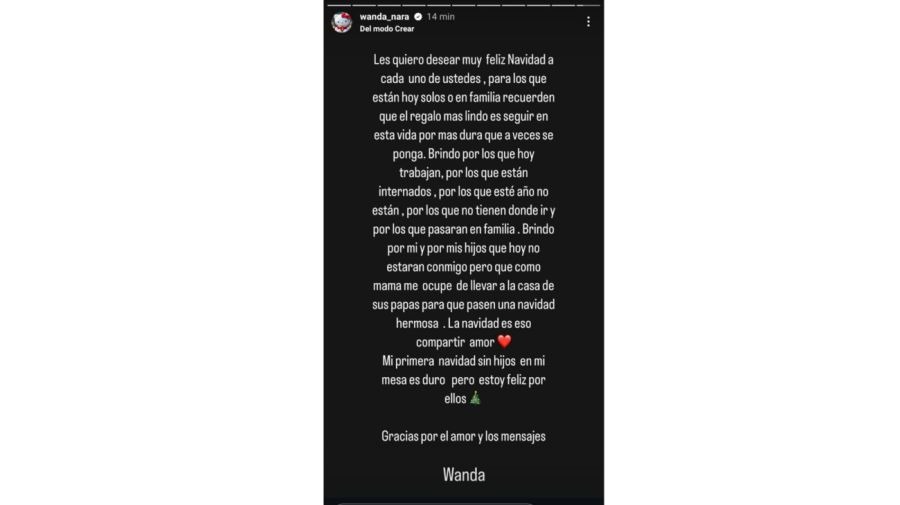 Mensaje de Wanda Nara