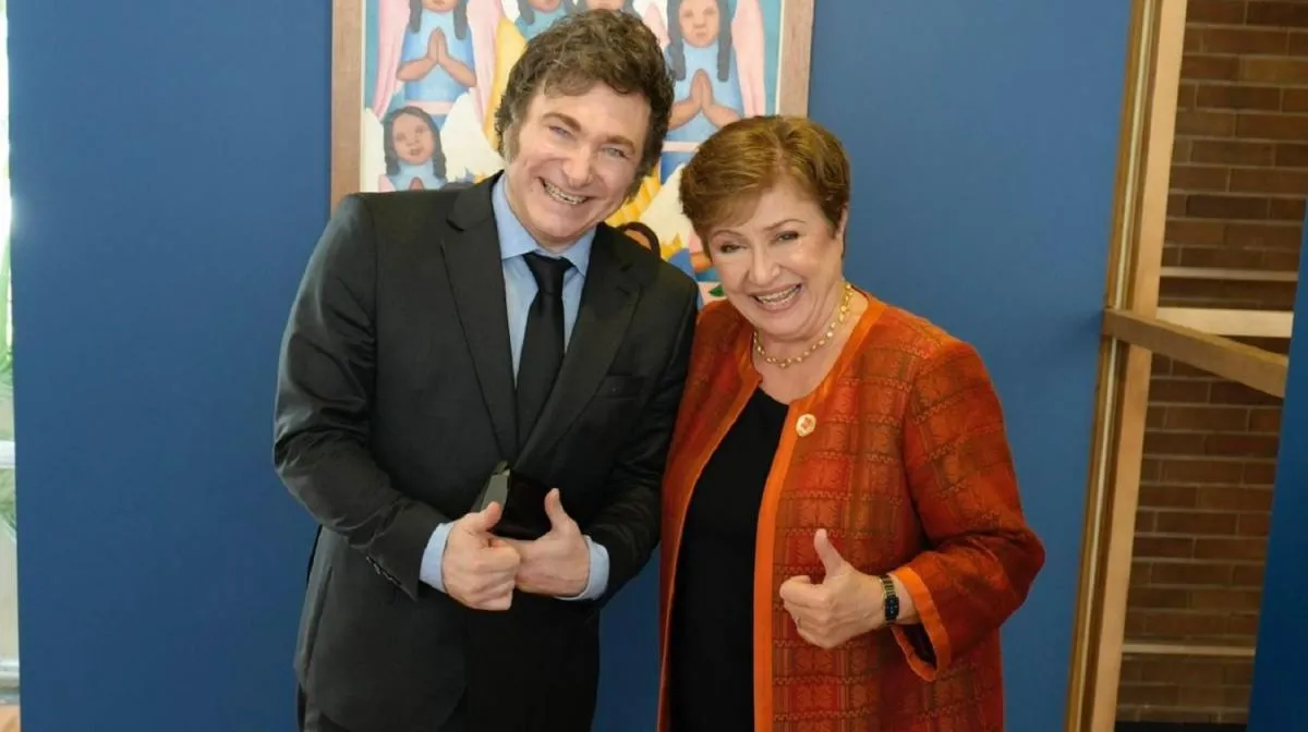 Kristalina reunida con Milei