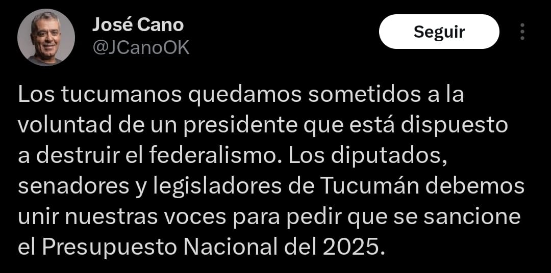 Tweet de José Cano