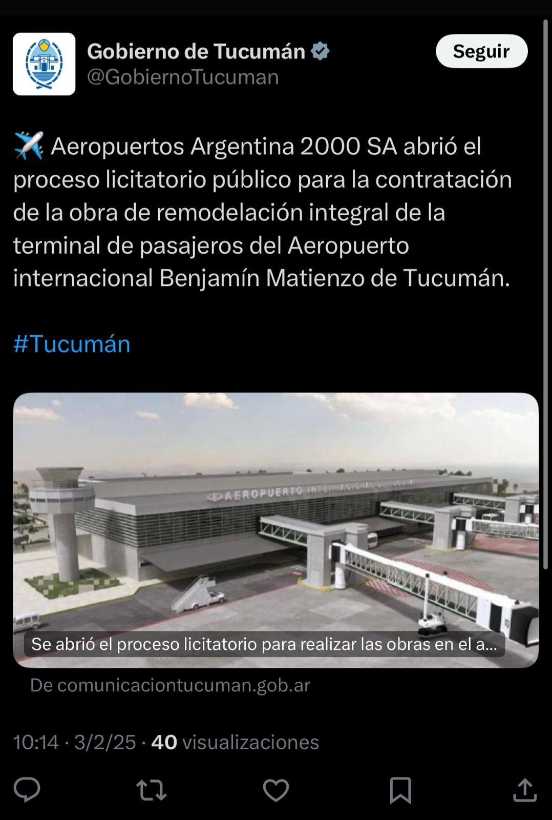 Remodelación del Aeropuerto Benjamín Matienzo