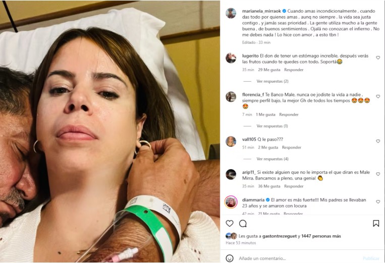 Marianela Mirra posteó una foto en la cama con un José Alperovich detonado Marianela Mirra y Alperovich