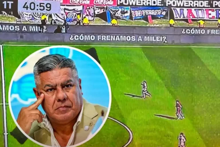 El Chiqui Tapia publicita al kirchnerismo en los partidos de fútbol