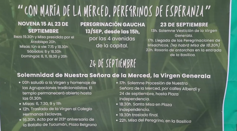 Virgen de la Merced: ya salió el cronograma para la fiesta religiosa del 24 de septiembre 2 Captura de pantalla 2025 09 19 192201