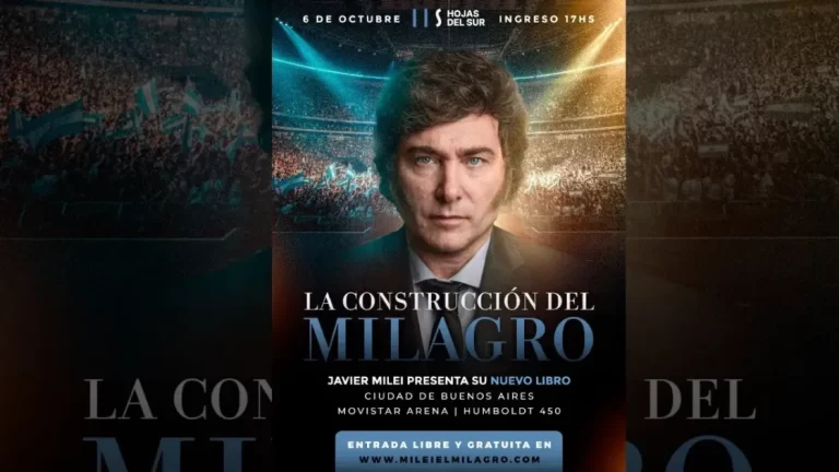 Javier Milei presentará su nuevo libro “La construcción del milagro” en el Movistar Arena el 6 de Octubre milei