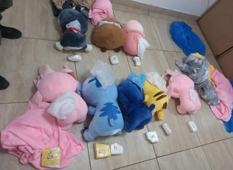 Insólito: 3kg de cocaína dentro de muñecos de peluche Insólito hallazgo en la Ruta 38: Cocaína dentro de muñecos de peluche