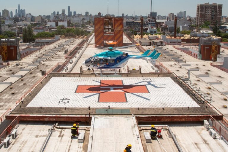 El helipuerto del Garrahan volvió a operar tras cuatro años de inactividad