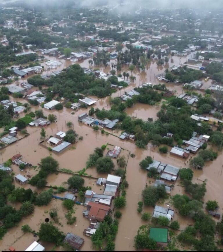 La Madrid bajo el agua: la crecida del río Marapa dejó calles anegadas y vecinos en alerta