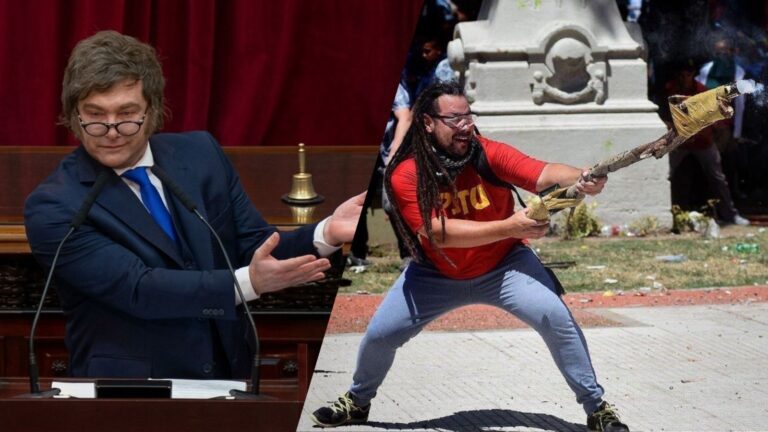 Milei defendió su estilo de confrontación y aseguró: “No me van a llevar puesto como a Macri” Javier Milei y el recuerdo de las 14 toneladas de piedras a MAcri