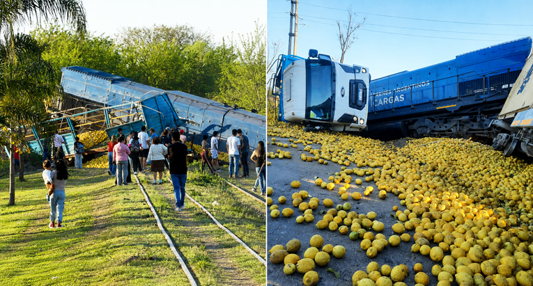 Fuerte accidente en Simoca: chocaron un tren y un camión cargado de limones