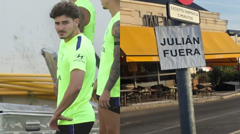 Aparecieron carteles contra Julián Álvarez en la Ciudad Deportiva del Atlético de Madrid