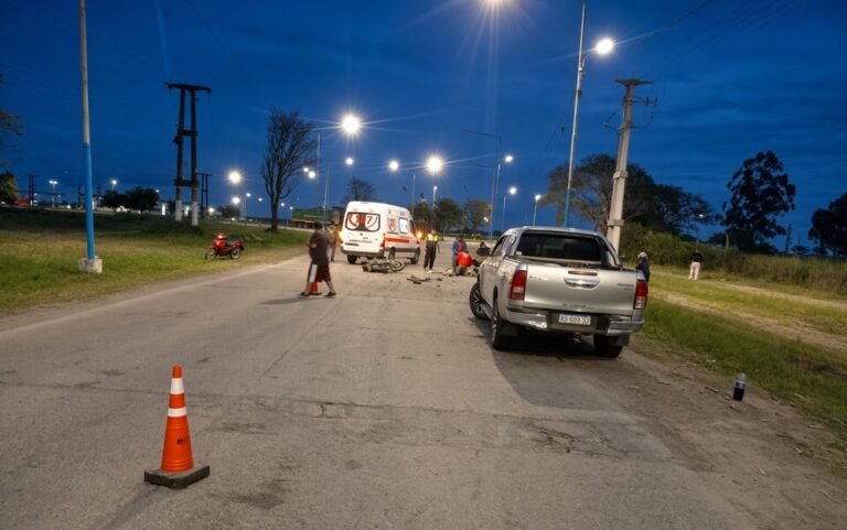 Tragedia en Los Ralos: un motociclista murió tras chocar contra una Toyota Hilux